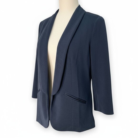 Skies are Blue Hannah Modal Scuba Blazer EUC | Medium | 3/4 Sleeve Navy Blue - Picture 4 of 8